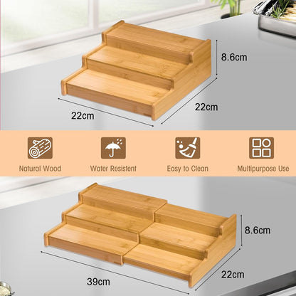 Expandable Wooden Spice Rack Organiser