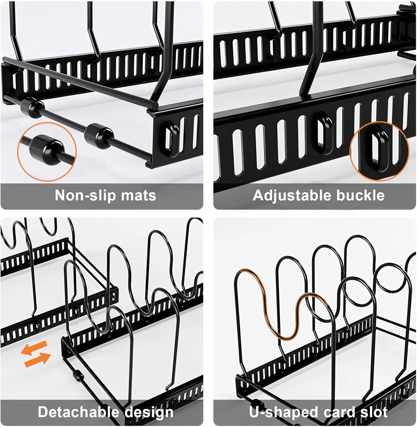 Expandable Pot, Pan & Lid Organiser Rack - Storage