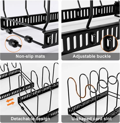 Expandable Pot, Pan & Lid Organiser Rack - Storage