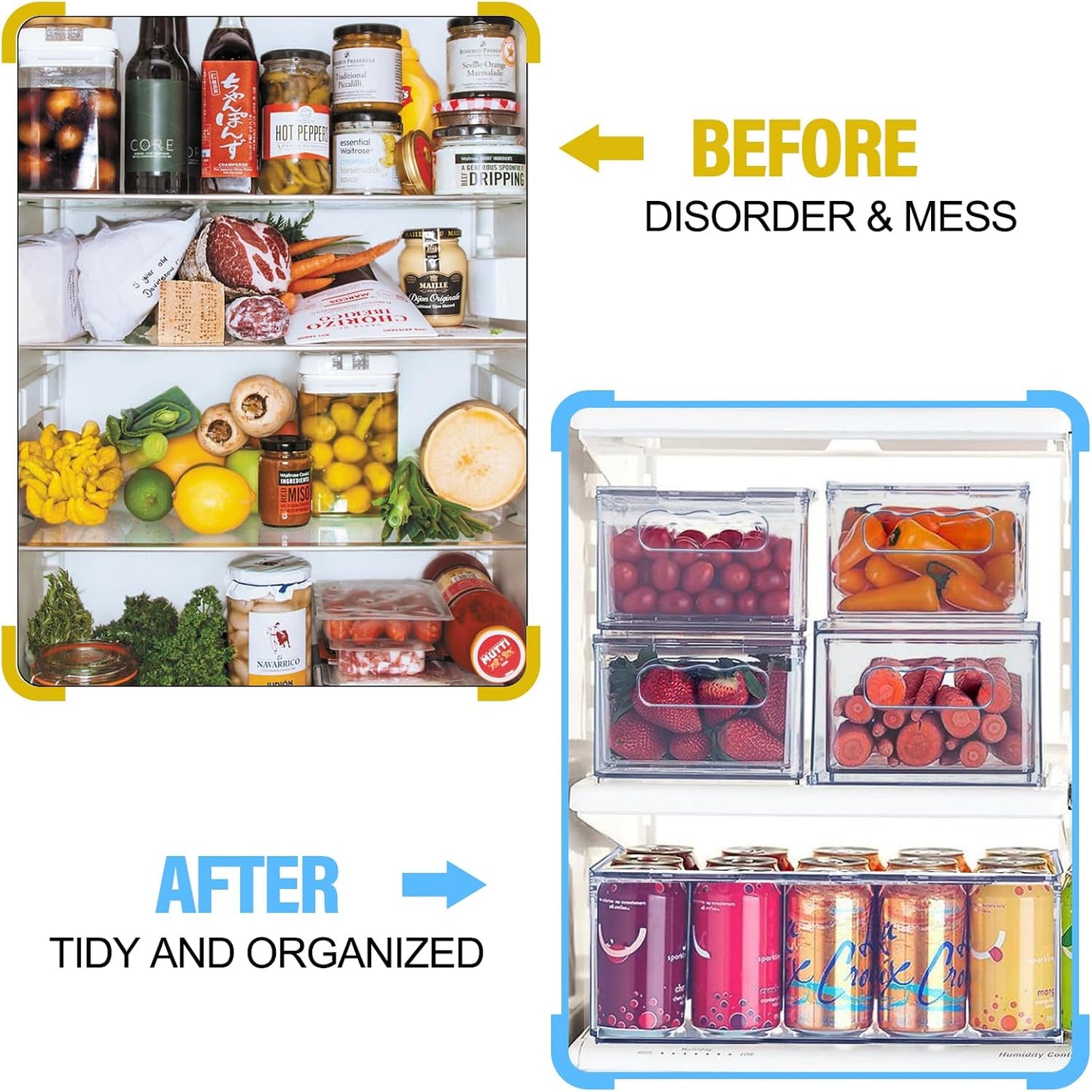 Stackable Fridge Storage Organisers