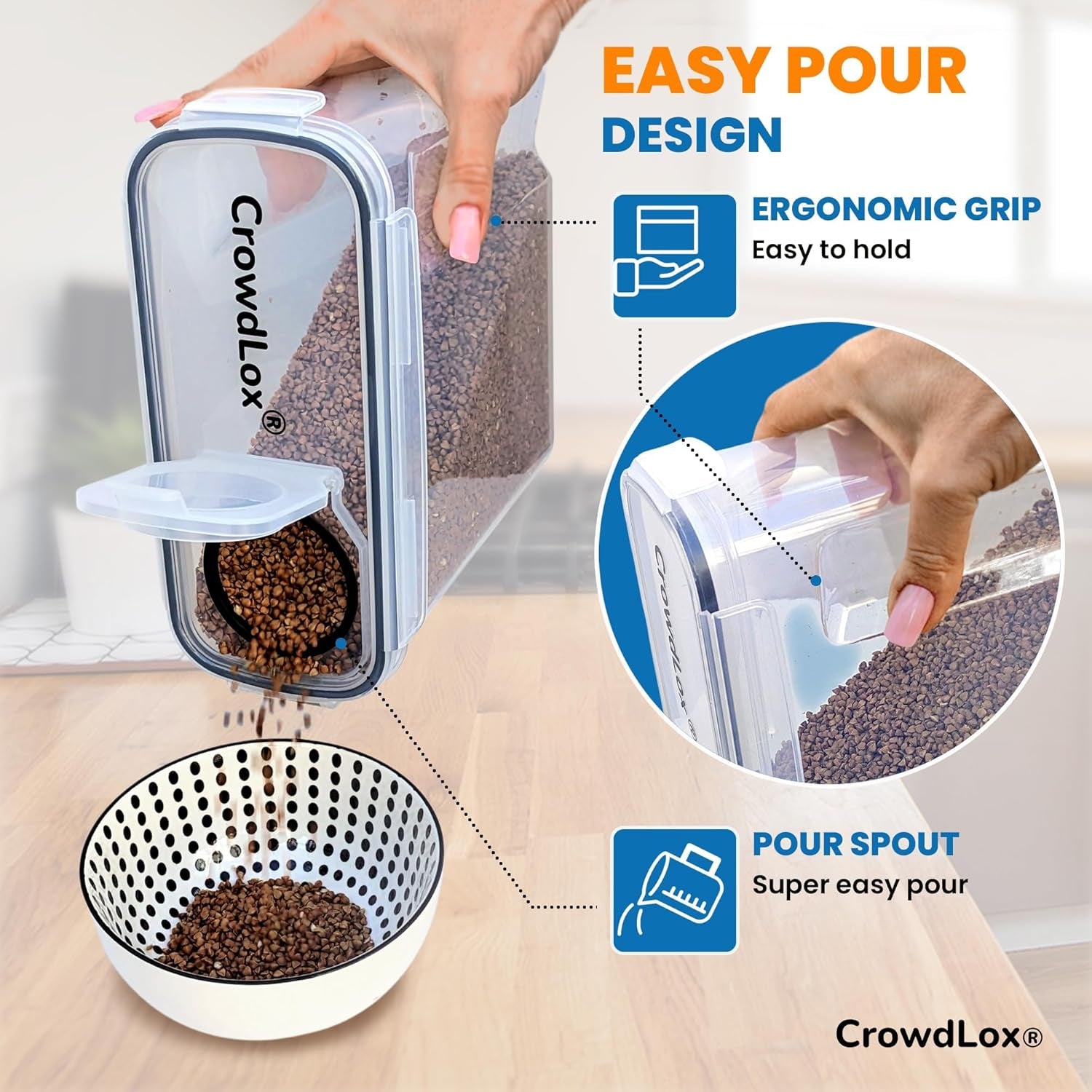 4L Airtight Cereal Storage Container Set (Pack of 4)