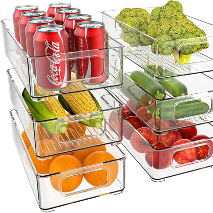 Stackable Fridge Storage Containers – Clear Organiser Set (Pack of 6)
