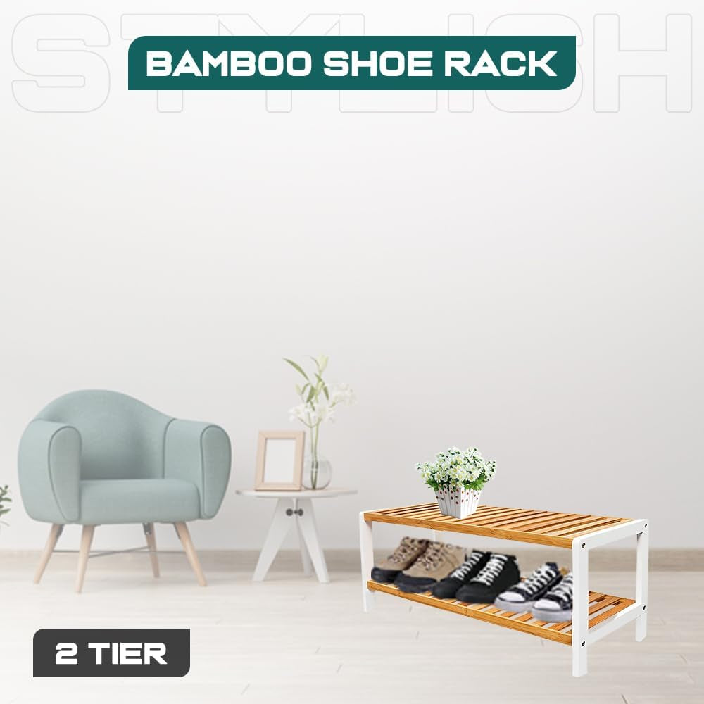 Bamboo Shoe Rack for Home Organisation
