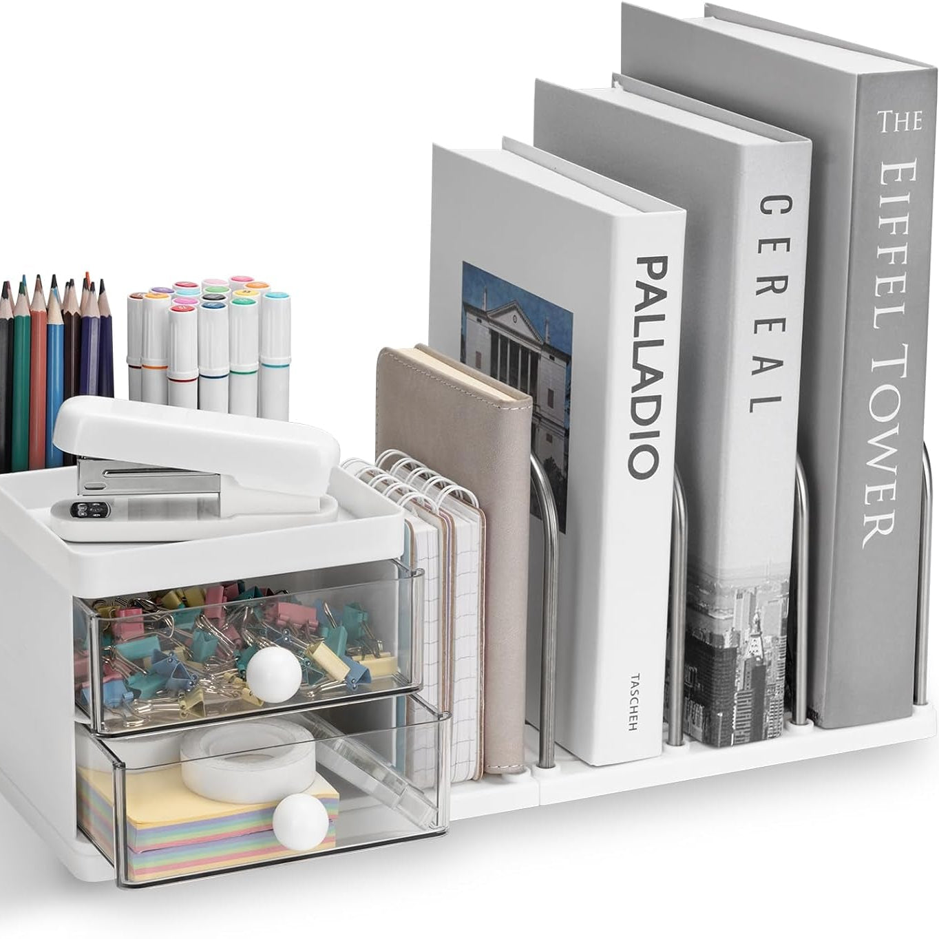 Desktop Organiser with File Holder & Stationery Storage