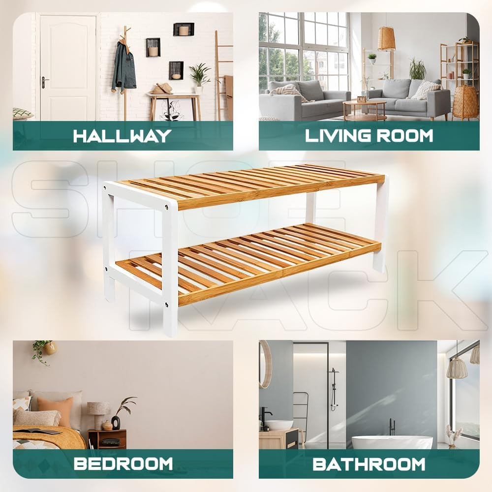 Bamboo Shoe Rack for Home Organisation