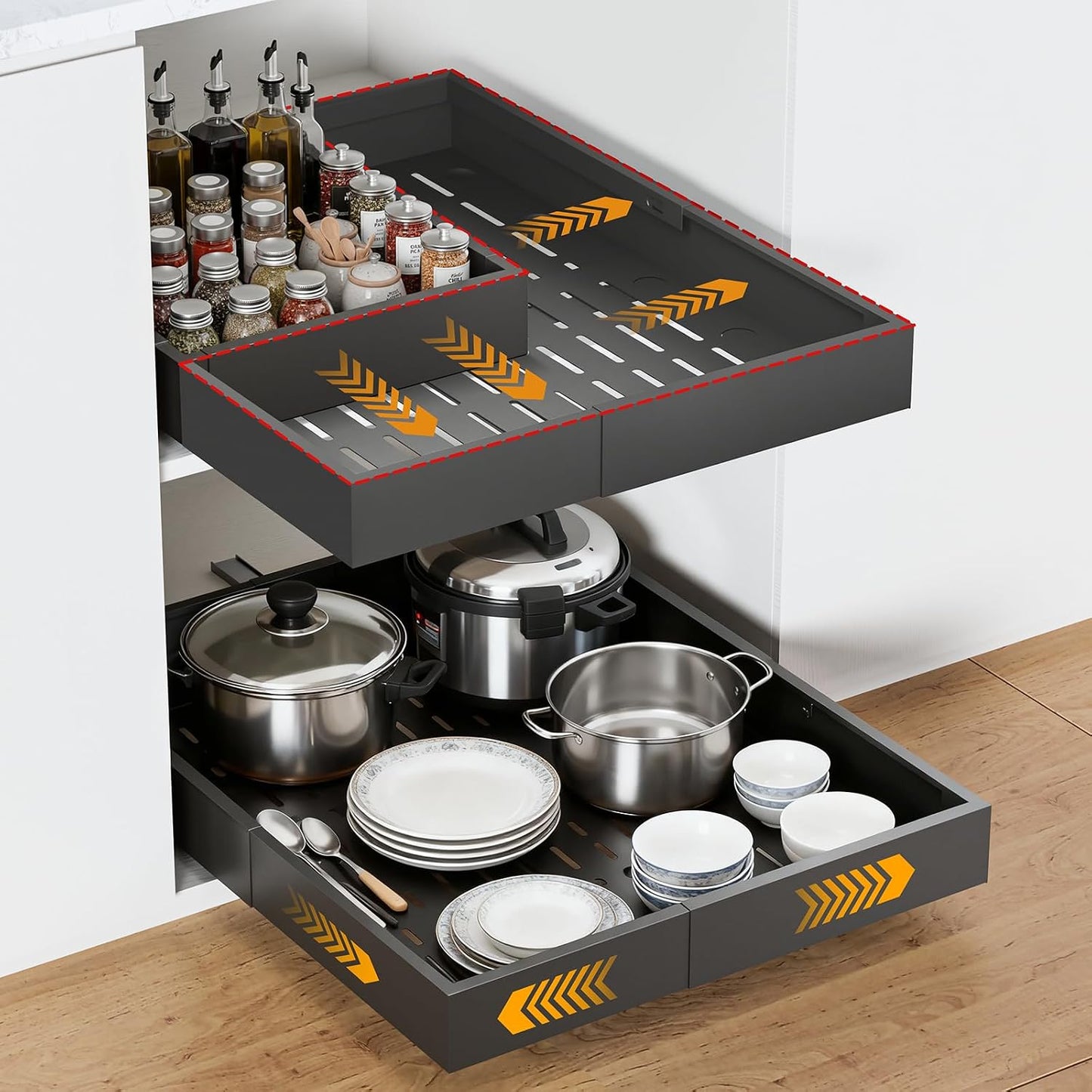 Expandable Pull-Out Cabinet Organiser
