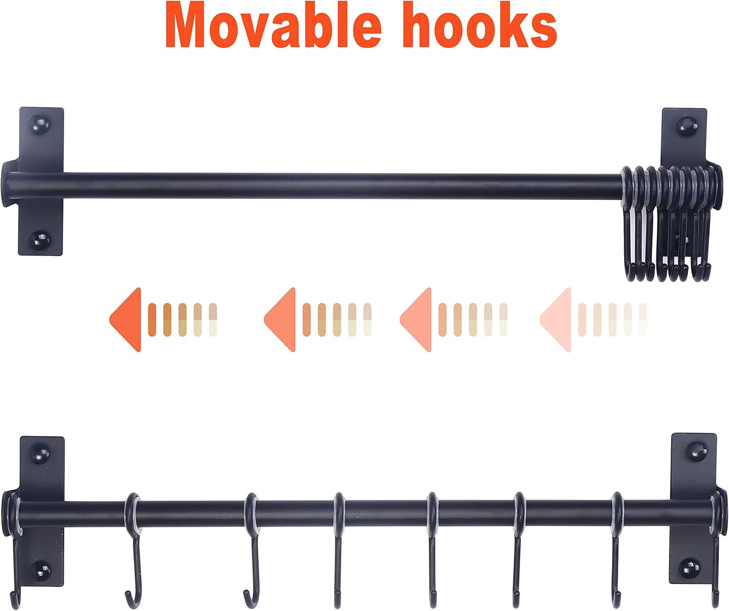 Wall-Mounted Pot Rack with Hooks