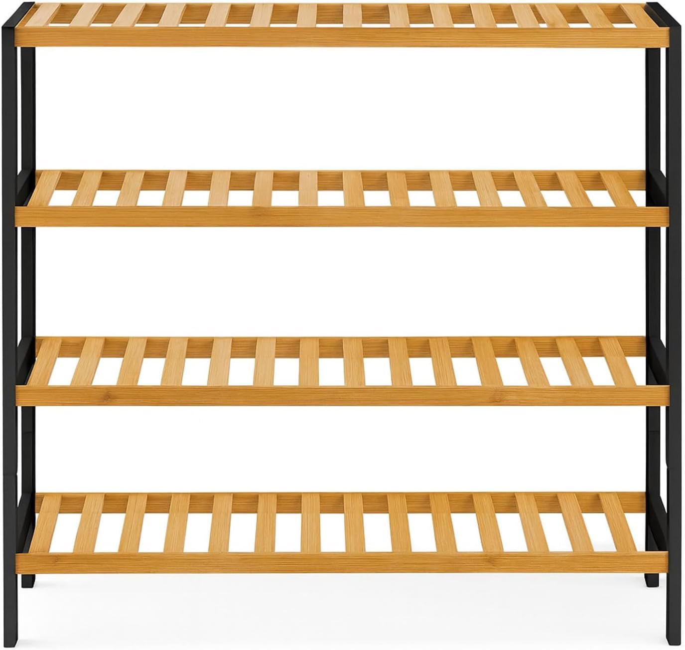 4-Tier Bamboo Shoe Rack – Wooden Shoe Storage Organiser