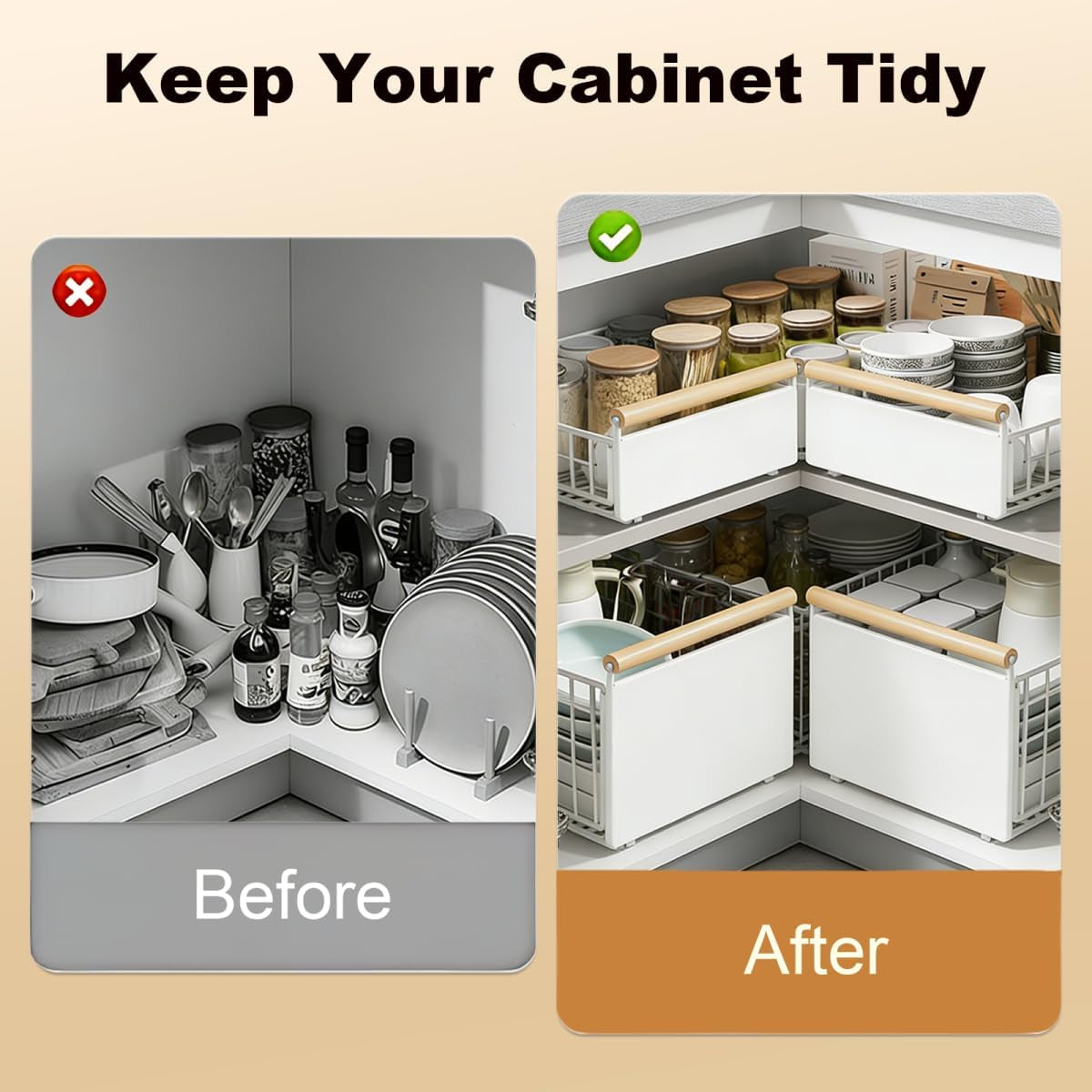 Adjustable Pull-Out Cabinet Organiser