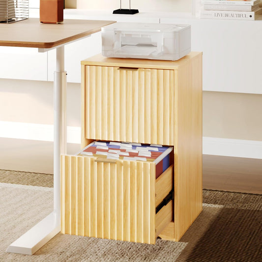 Fluted Filing Cabinet with Drawers for A4 & Letter Files