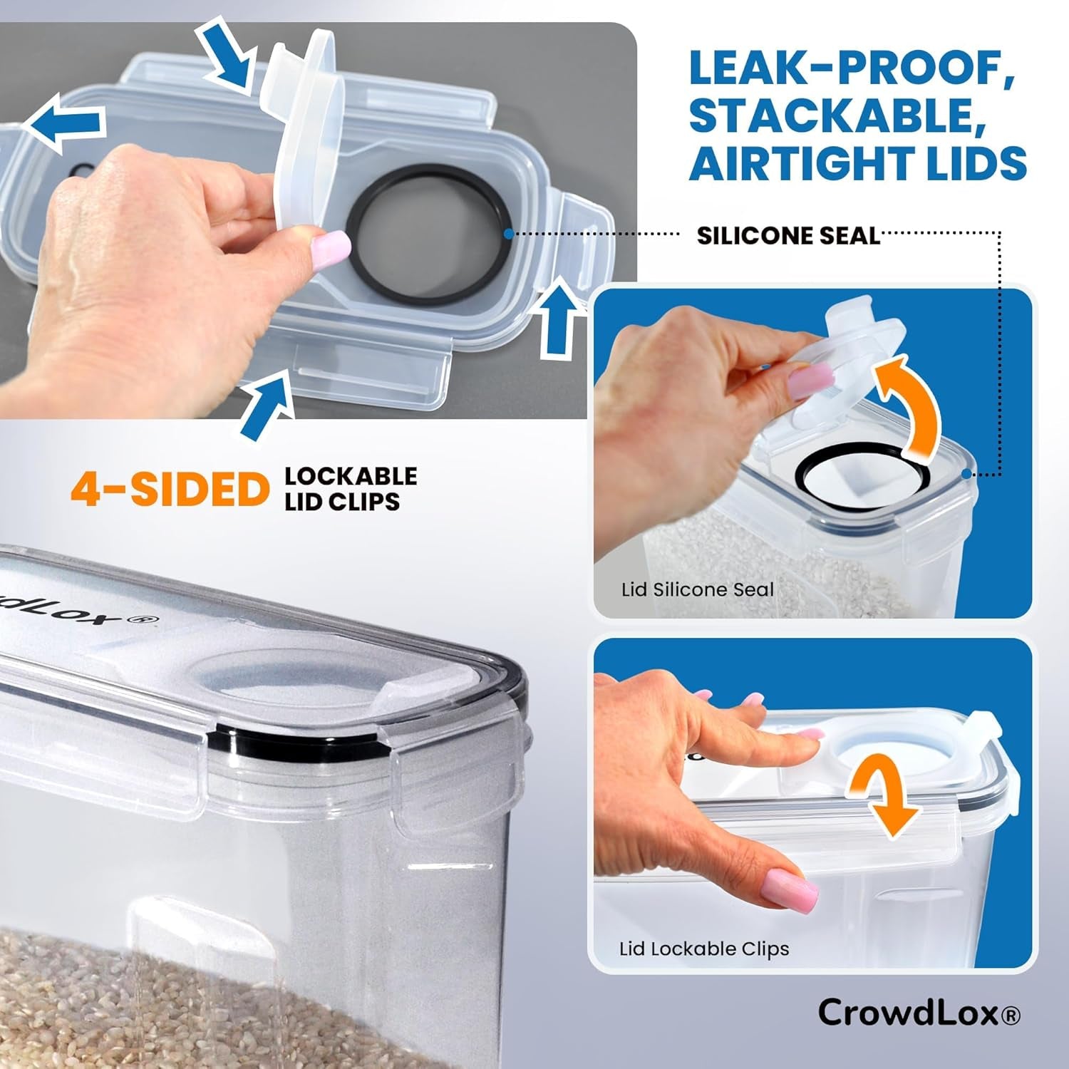 4L Airtight Cereal Storage Container Set (Pack of 4)