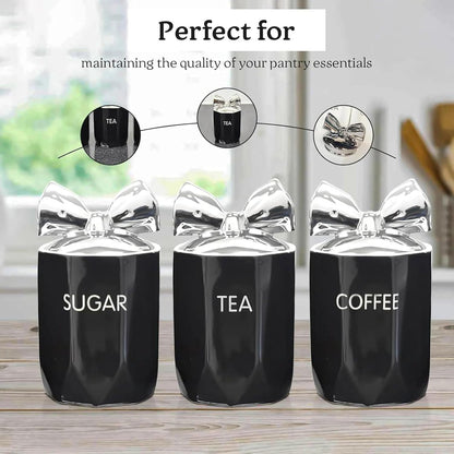 Ceramic Tea, Coffee & Sugar Canister Set