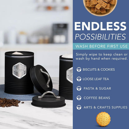 Tea, Coffee & Sugar Storage Canister Set
