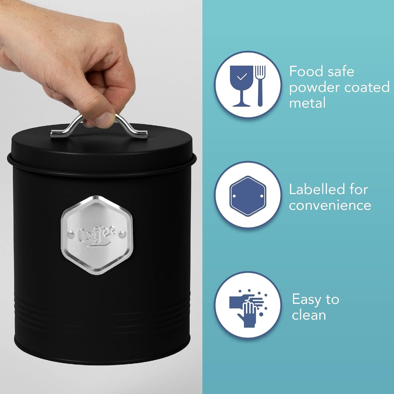 Tea, Coffee & Sugar Storage Canister Set