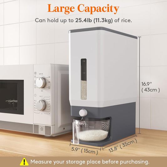 Airtight Rice & Dry Food Storage Dispenser