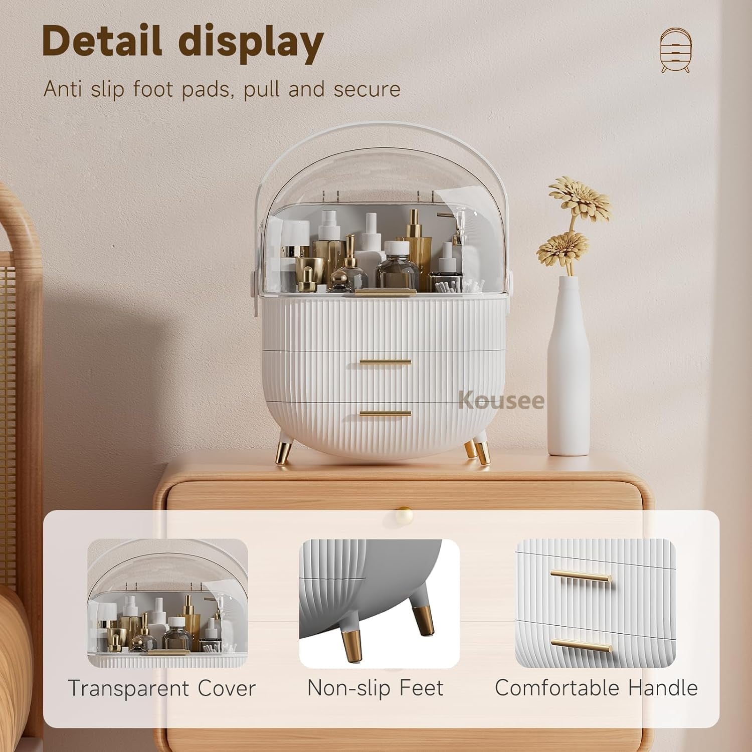 Dustproof Makeup Organiser with Lid