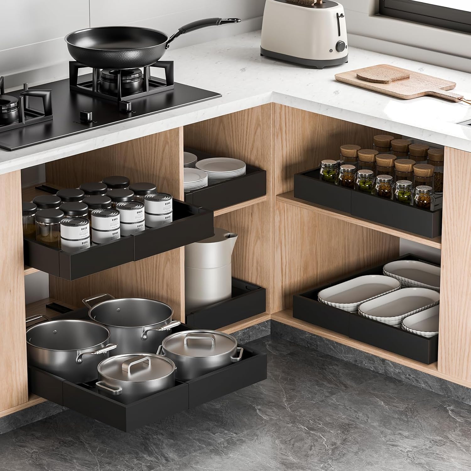 Expandable Pull-Out Cabinet Organiser