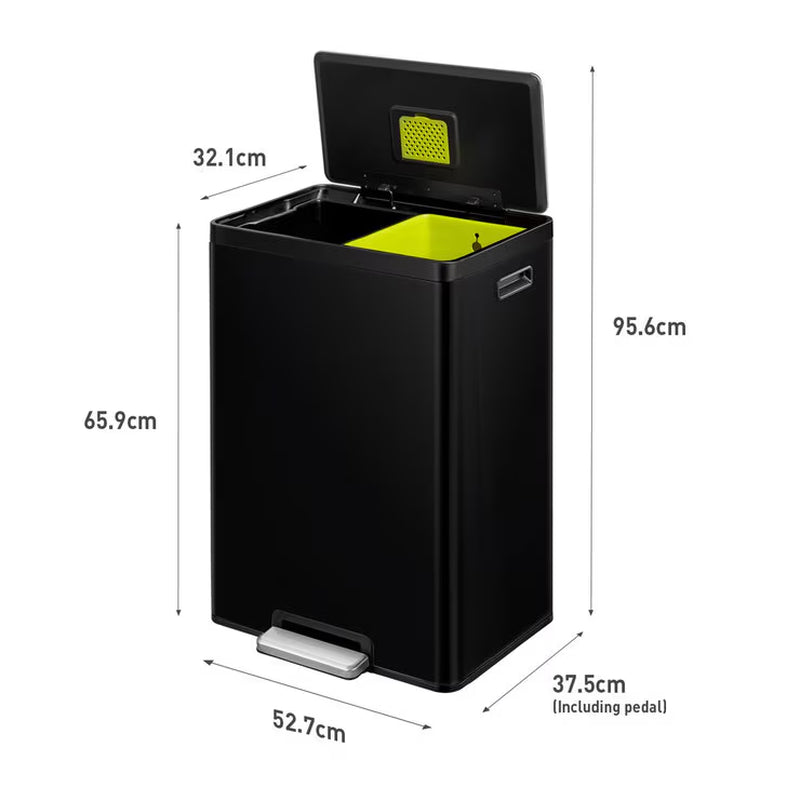 Ecocasa 60L Recycling Bin in Stainless Steel