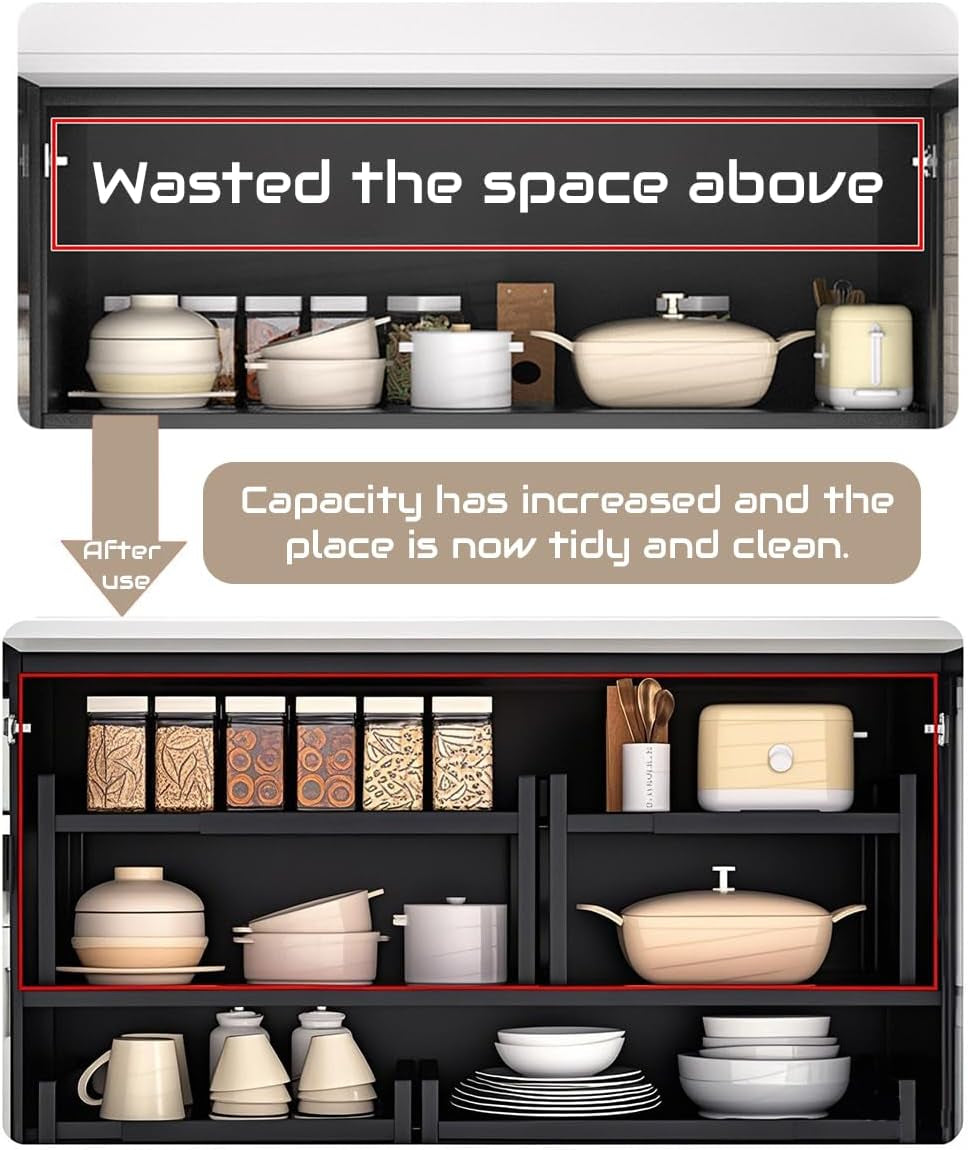 Kitchen Shelf Organiser for Cupboards & Pantries