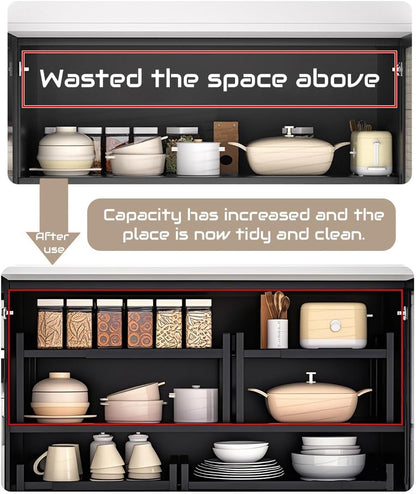 Kitchen Shelf Organiser for Cupboards & Pantries