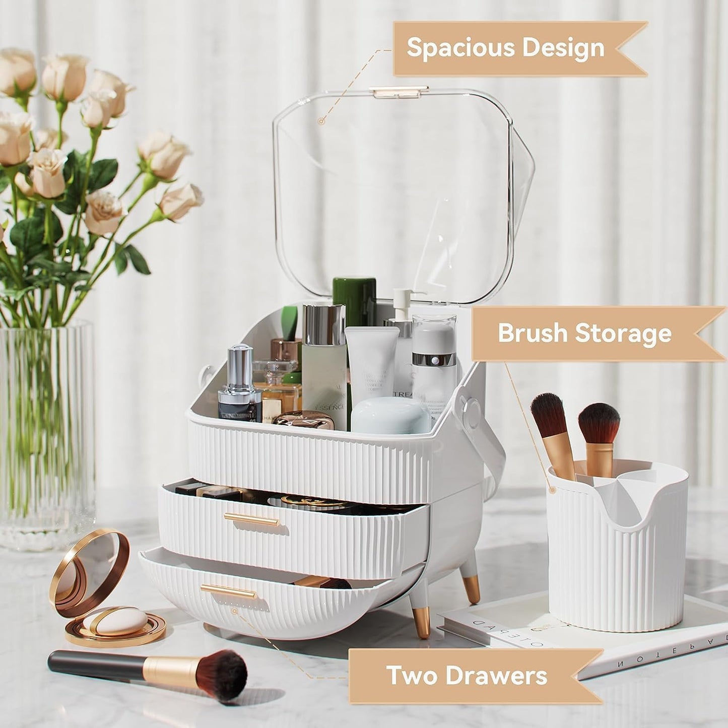 Dustproof Makeup Organiser with Lid