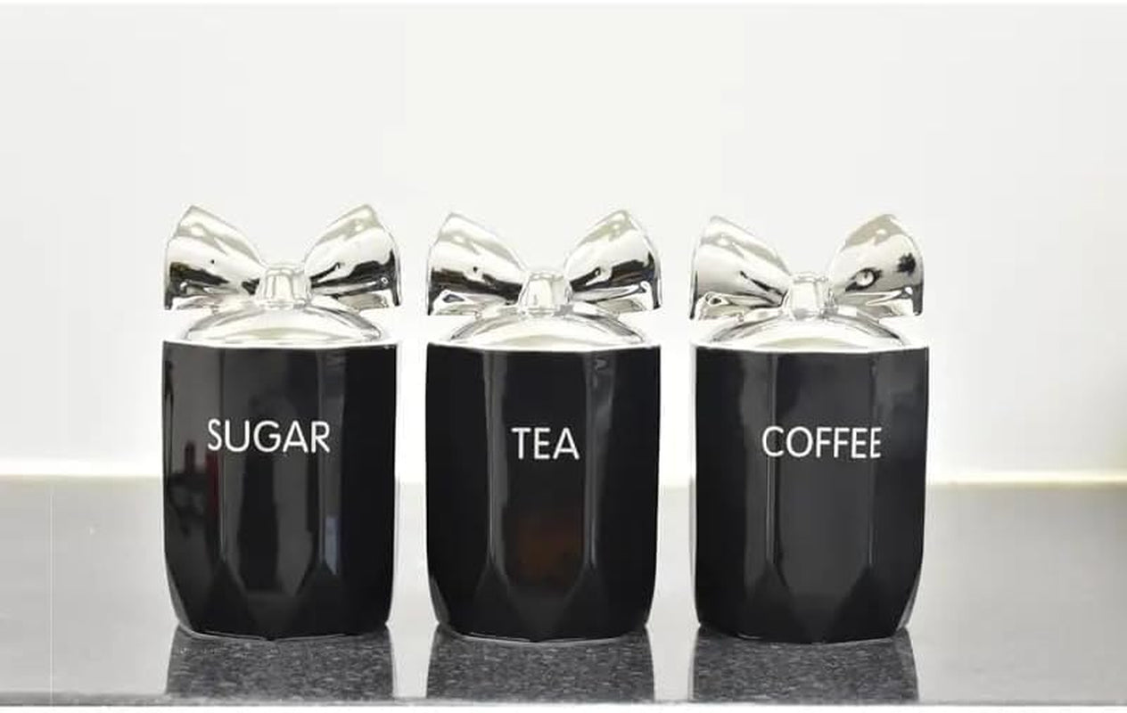 Ceramic Tea, Coffee & Sugar Canister Set