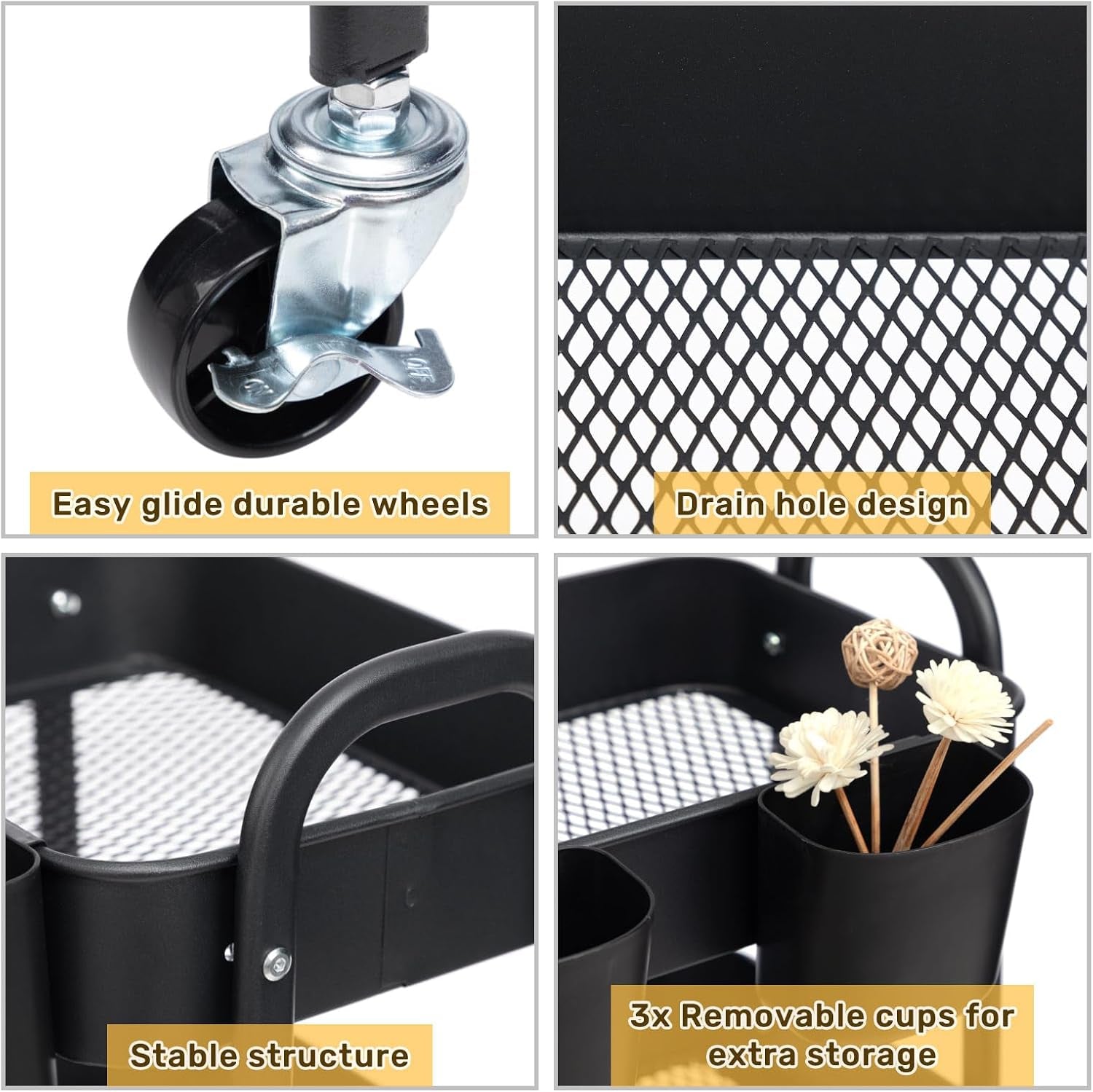 Rolling Storage Cart for Home Organisation