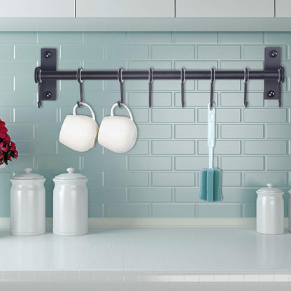 Wall-Mounted Pot Rack with Hooks