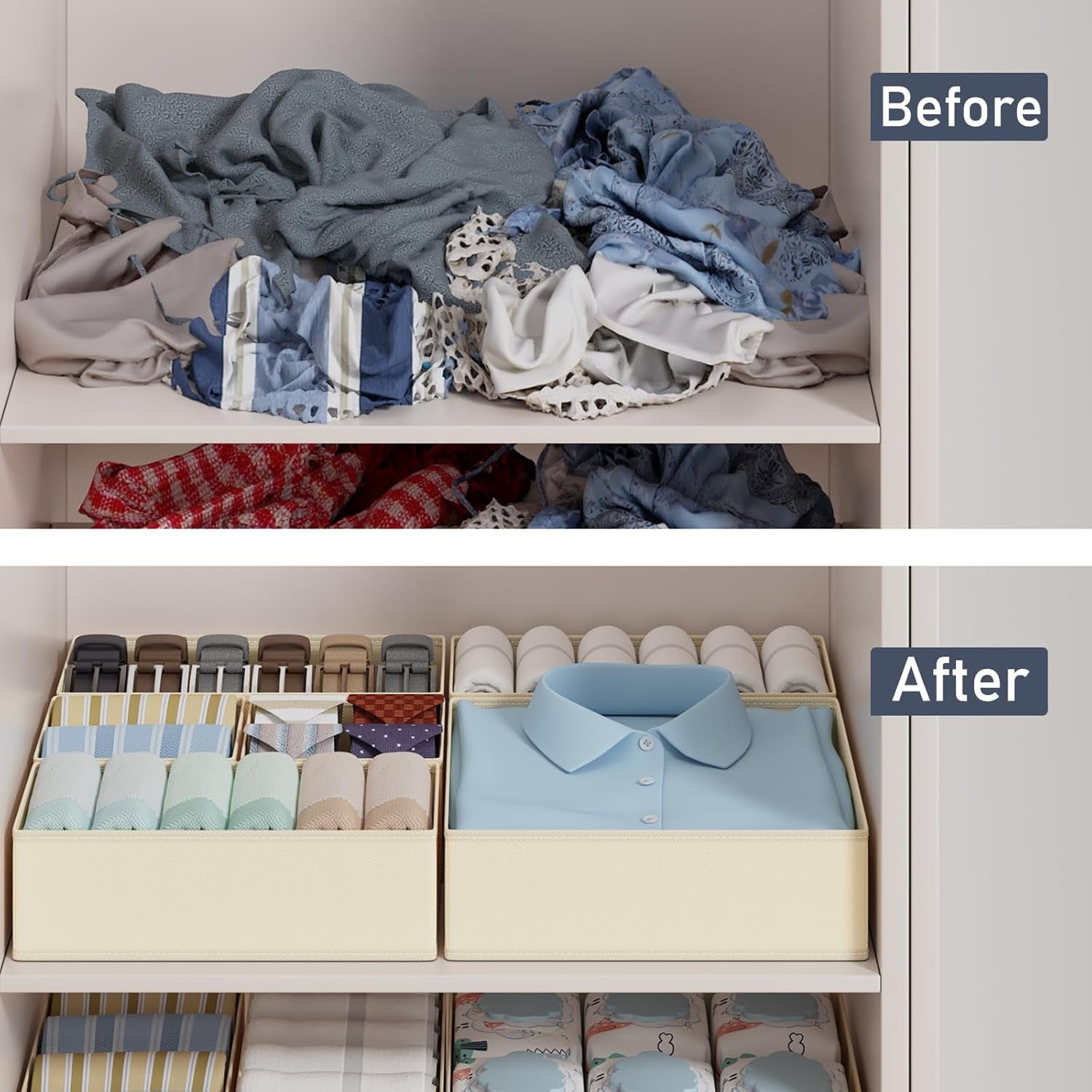Fabric Drawer Organisers for Clothes & Accessories
